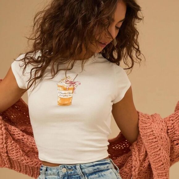 Altar-d-state Women's Pumpkin Spice Fall Vibe Baby Tee - Picture 1 of 5